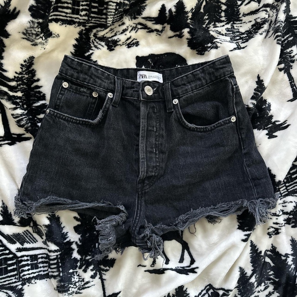 Zara Denim Cutoff Frayed Shorts